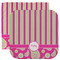 Pink & Green Paisley and Stripes Washcloth / Face Towels
