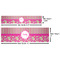 Pink & Green Paisley and Stripes Water Bottle Labels w/ Dimensions