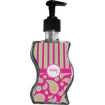 Pink & Green Paisley and Stripes Wave Bottle Soap / Lotion Dispenser (Personalized)