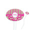 Pink & Green Paisley and Stripes White Plastic 7" Stir Stick - Oval - Closeup