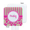 Pink & Green Paisley and Stripes White Plastic Stir Stick - Single Sided - Square - Approval