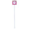 Pink & Green Paisley and Stripes White Plastic Stir Stick - Single Sided - Square - Single Stick