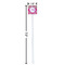 Pink & Green Paisley and Stripes White Plastic Stir Stick - Square - Dimensions