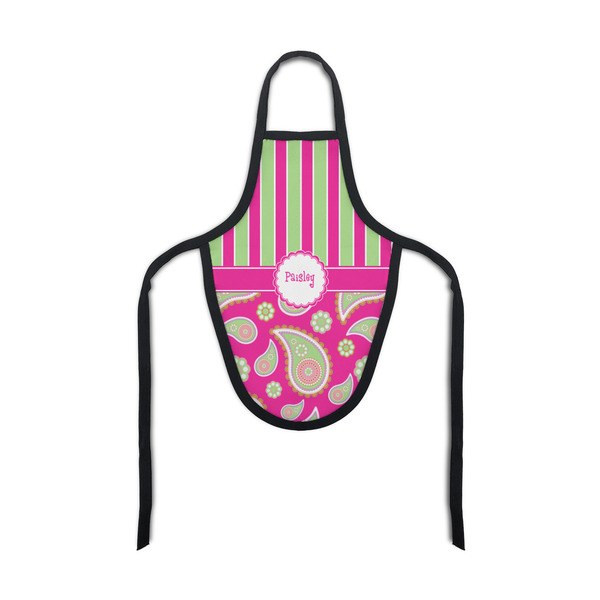 Custom Pink & Green Paisley and Stripes Bottle Apron (Personalized)