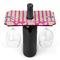 Pink & Green Paisley and Stripes Wine Glass Holder