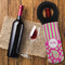 Pink & Green Paisley and Stripes Wine Tote Bag - FLATLAY