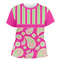 Pink & Green Paisley and Stripes Women's Crew T-Shirt