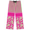 Pink & Green Paisley and Stripes Womens Pjs - Flat Front