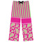 Pink & Green Paisley and Stripes Womens Pajama Pants