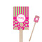 Pink & Green Paisley and Stripes Wooden 6.25" Stir Stick - Rectangular - Closeup