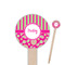 Pink & Green Paisley and Stripes Round Wooden Food Picks (Personalized)