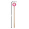 Pink & Green Paisley and Stripes Wooden 6" Stir Stick - Round - Dimensions