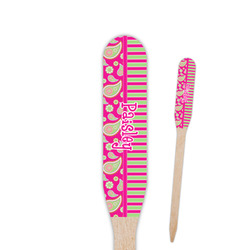 Pink & Green Paisley and Stripes Paddle Wooden Food Picks (Personalized)
