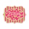 Pink & Green Paisley and Stripes Wooden Sticker - Main