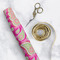 Pink & Green Paisley and Stripes Wrapping Paper Roll - Matte - In Context
