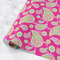 Pink & Green Paisley and Stripes Wrapping Paper Roll - Matte - Medium - Main