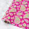 Pink & Green Paisley and Stripes Wrapping Paper Rolls- Main
