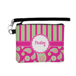 Pink & Green Paisley and Stripes Wristlet ID Case w/ Name or Text
