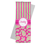 Pink & Green Paisley and Stripes Yoga Mat Towel (Personalized)