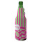 Pink & Green Paisley and Stripes Zipper Bottle Cooler - ANGLE (bottle)