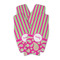 Pink & Green Paisley and Stripes Zipper Bottle Cooler - Set of 4 (Personalized)