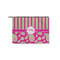 Pink & Green Paisley and Stripes Zipper Pouch Small (Front)