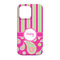 Pink & Green Paisley and Stripes iPhone 13 Case - Back