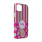 Pink & Green Paisley and Stripes iPhone 14 Case - Angle