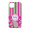 Pink & Green Paisley and Stripes iPhone 14 Case - Back