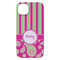 Pink & Green Paisley and Stripes iPhone 14 Pro Max Case - Back
