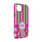 Pink & Green Paisley and Stripes iPhone 14 Pro Tough Case - Angle