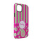 Pink & Green Paisley and Stripes iPhone 14 Tough Case - Angle