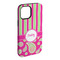 Pink & Green Paisley and Stripes iPhone Case - Rubber Lined - iPhone 15 Plus (Personalized)