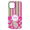 Pink & Green Paisley and Stripes iPhone 15 Plus Tough Case - Back