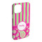 Pink & Green Paisley and Stripes iPhone 15 Pro Max Case - Angle