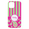 Pink & Green Paisley and Stripes iPhone 15 Pro Max Case - Back