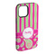 Pink & Green Paisley and Stripes iPhone 15 Pro Max Tough Case - Angle