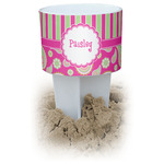 Pink & Green Paisley and Stripes Beach Spiker Drink Holder (Personalized)
