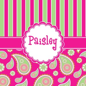 Pink & Green Paisley and Stripes