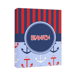 Classic Anchor & Stripes Canvas Print - 11x14 (Personalized)