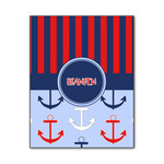 Classic Anchor & Stripes Wood Print - 11x14 (Personalized)