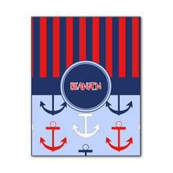 Classic Anchor & Stripes Wood Print - 11x14 (Personalized)