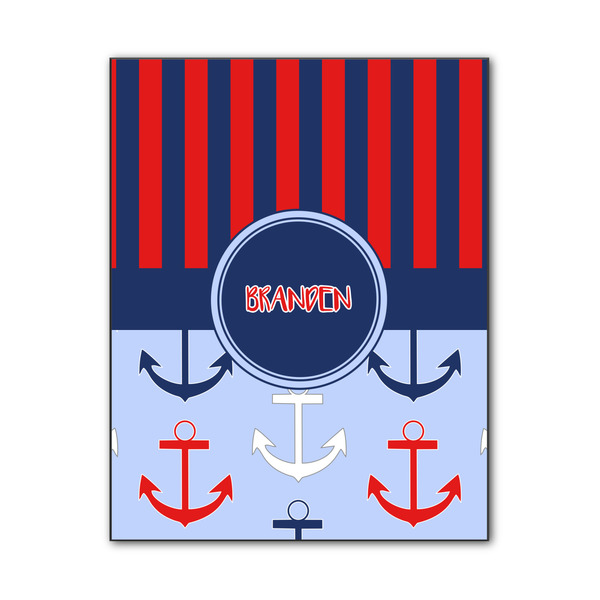 Custom Classic Anchor & Stripes Wood Print - 11x14 (Personalized)