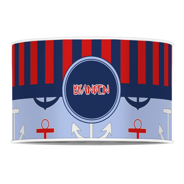 Classic Anchor & Stripes 12" Drum Lampshade - FRONT (Poly Film)