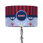 Classic Anchor & Stripes 12" Drum Lamp Shade - Fabric (Personalized)