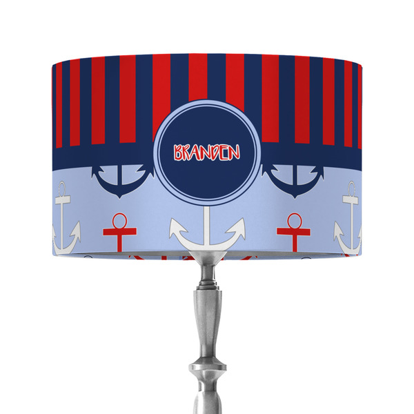 Custom Classic Anchor & Stripes 12" Drum Lamp Shade - Fabric (Personalized)