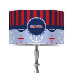 Classic Anchor & Stripes 12" Drum Lamp Shade - Poly-film (Personalized)