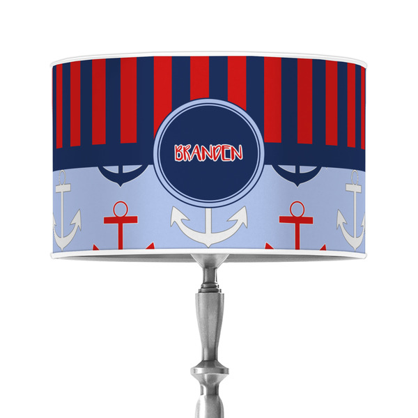 Custom Classic Anchor & Stripes 12" Drum Lamp Shade - Poly-film (Personalized)