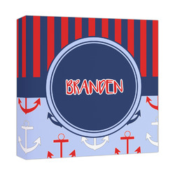 Classic Anchor & Stripes Canvas Print - 12x12 (Personalized)