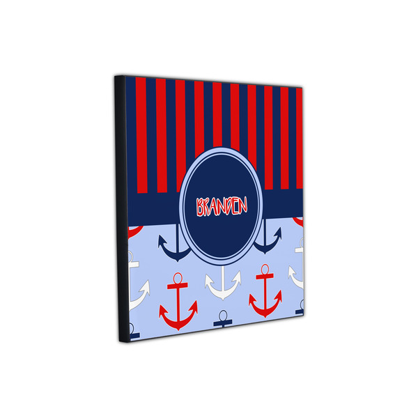 Classic Anchor & Stripes 12x12 Wood Print - Angle View